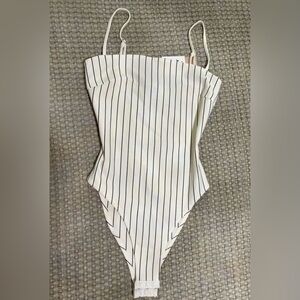 Tiger Mist White Striped Sleeveless Top XS